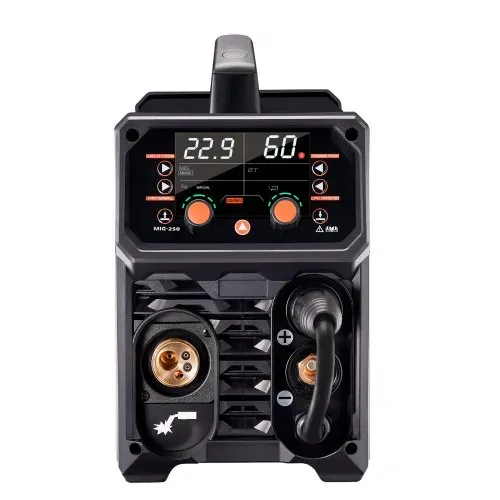 VEVOR Pro MIG-Schweißgerät, 250 Ampere Pluse MIG-Schweißer, 5-in-1 Synergie-Welder Gasloses MIG, Gas-MIG, MMA, Lift-TIG, MIG Pluse mit IGBT-Wechselrichtertechnologie und LCD-Bildschirmanzeige – Bild 10