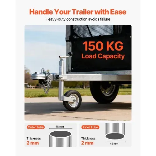 VEVOR Stützrad bis 150 kg Belastbar, Bugrad 550–780 mm Höhenverstellbar, Anhängerrad, Anhängerstütze mit Einzelrad & ergonomischem Griff, geeignet für Anhänger, Wohnwagen & Boots VEVOR Stützrad bis 150 kg Belastbar, Bugrad 550–780 mm Höhenverstellbar, Anhängerrad, Anhängerstütze mit Einzelrad & ergonomischem Griff, geeignet für Anhänger, Wohnwagen & Boots