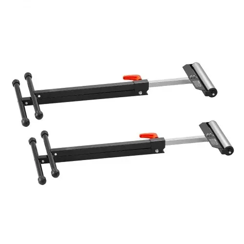 VEVOR 2er-Set Rollenbock, 61 kg Tragkraft, höhenverstellbar 68-108 cm,kappbarer Rollenständer mit 292,1 mm poliertem Stahlrollenkopf, Arbeitsbock für Tischkreissägen-Auslauf, Verlängerungsstütze – Bild 10