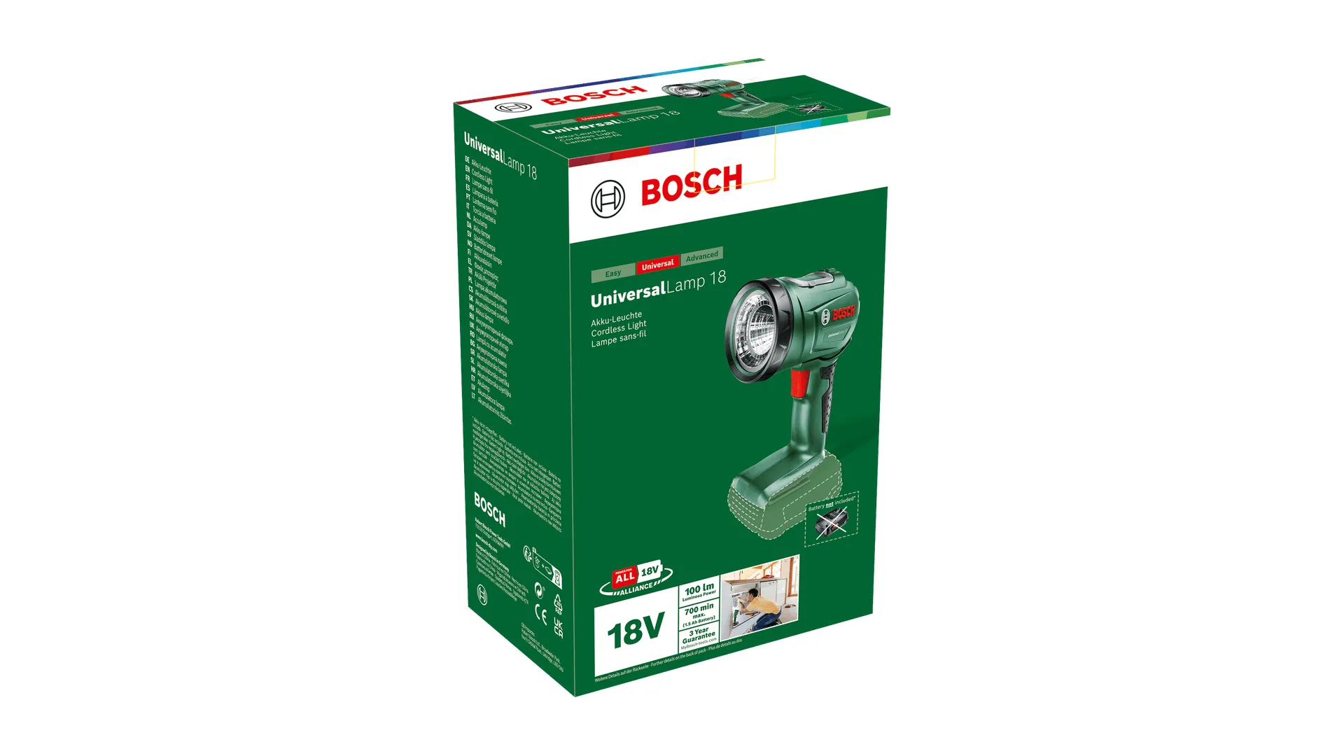 Bosch UniversalLamp 18 Schwarz, Grün LED – Bild 3