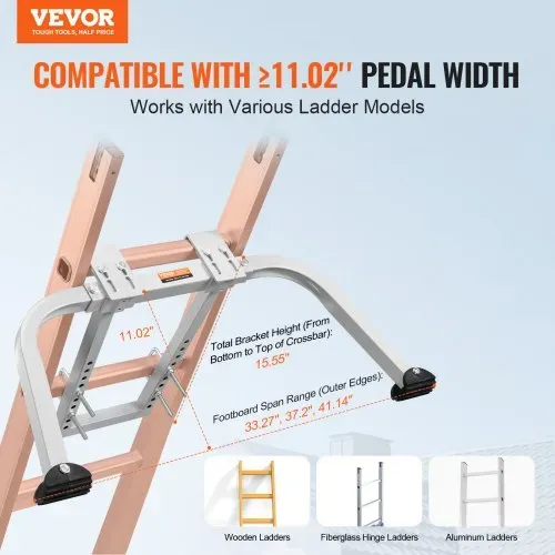 VEVOR Leiterstabilisator 150 kg, Stahlleiter-Dachhaken, Leiterstabilisator mit Flügelspannweite/Wandverlängerungszubehör, Wandleiter-Abstandshalter, stabile Leiterabstandshalterarme für Dachrinnen VEVOR Leiterstabilisator 150 kg, Stahlleiter-Dachhaken, Leiterstabilisator mit Flügelspannweite/Wandverlängerungszubehör, Wandleiter-Abstandshalter, stabile Leiterabstandshalterarme für Dachrinnen