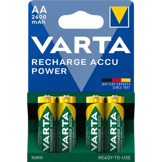 Mignon-Akku VARTA, Typ AA, NiMH-Akku, HR06, 1,2V/2600 mAh, Pre-charged, 4er Pack Mignon-Akku VARTA, Typ AA, NiMH-Akku, HR06, 1,2V/2600 mAh, Pre-charged, 4er Pack