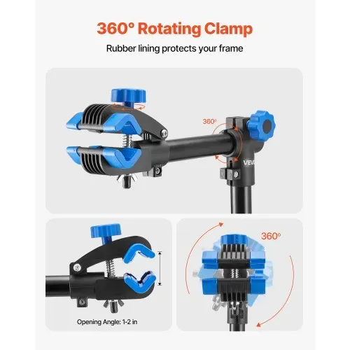 VEVOR Fahrradreparaturständer Fahrradmontageständer (29,9 kg belastbar) mit 835-1440 mm einstellbarer Höhe & magnetischer Werkzeugablage, faltbarer Wartungsständer für Mountainbikes Road Bike – Bild 2