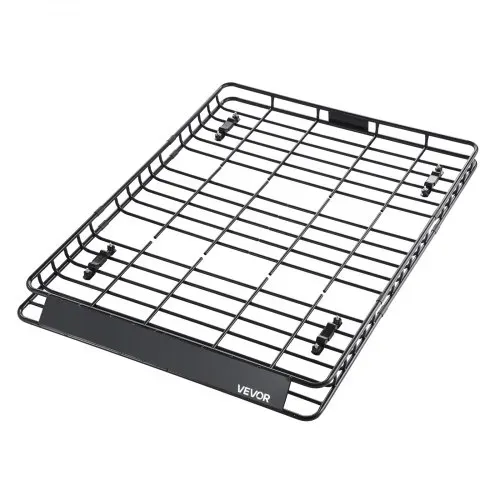 VEVOR Dachträgerkorb 1630 x 1270 x 105 mm mit zwei 90 x 100 cm Gepäcknetzen, Geeignet für Gepäck Sport- und Campingausrüstung, mit 4 U-Bügeln und Abgeschrägter Frontplatte, Legierter Stahl, Schwarz – Bild 10