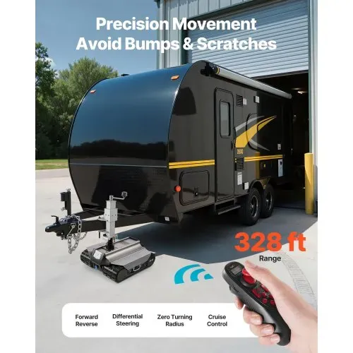 VEVOR Elektrischer Trailer Mover, 4082 kg Anhängelast, ferngesteuerter Anhängerrangierer mit 100 m Funkreichweite, motorisiertes Wohnmobil-Trolley-Kit passend für RV, Wohnwagen, Boot, Anhängerheber – Bild 2