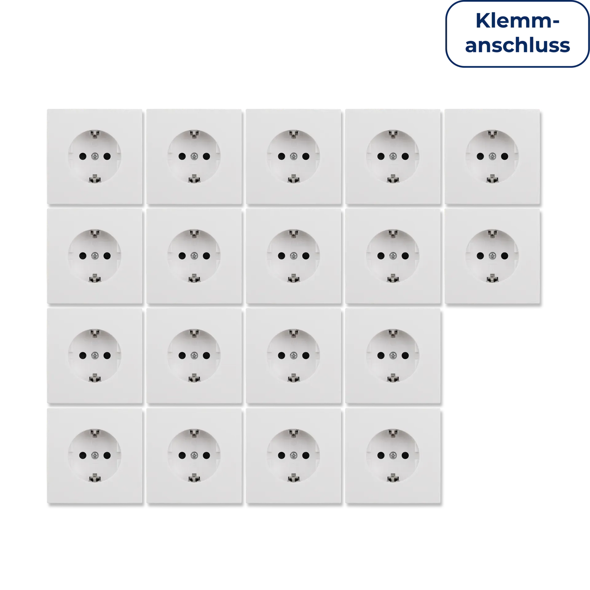 Schutzkontakt-Steckdose McPower “Shallow“ 250V~/16A, Einsteckschutz, 18er-Pack, Steckanschluss Schutzkontakt-Steckdose McPower “Shallow“ 250V~/16A, Einsteckschutz, 18er-Pack, Steckanschluss