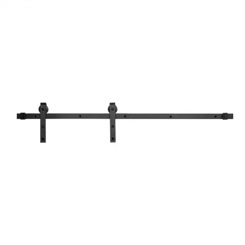 VEVOR Schiebetürsystem 1,5 m Laufschiene, Schiebetürbeschlag Tragkraft 150 kg, Kompatibel mit 762 mm max. Breite und 34,92 bis 44,45 mm Dicke, langlebige Schiene & J-förmige Rolle, Schwarz – Bild 10