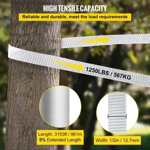 VEVOR 567 kg Polyester-Zugband, 961 m x 12,7 mm flaches Band für Draht- und Kabelrohrarbeiten, variable Funktionen, flaches Seil zum Ziehen/Laden/Verpacken bei jedem Wetter – Bild 2