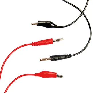 Messleitung McPower, 80cm, 1x rot, 1x schwarz, Krokoklemme und Bananenstecker Messleitung McPower, 80cm, 1x rot, 1x schwarz, Krokoklemme und Bananenstecker