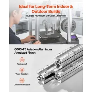 VEVOR 2020 Aluminium Profile 12 Stk. 2 m, Eloxierte T-Nut-Aluprofile nach EU-Standard, Hochfeste Strangpressprofile, Aluminiumschiene für 3D-Druckerteile, CNC-DIY-Werkbänke und Montage, Silber VEVOR 2020 Aluminium Profile 12 Stk. 2 m, Eloxierte T-Nut-Aluprofile nach EU-Standard, Hochfeste Strangpressprofile, Aluminiumschiene für 3D-Druckerteile, CNC-DIY-Werkbänke und Montage, Silber