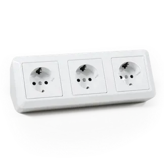Steckdosenblock McPower “Cup“ 250V~/16A, Aufbau, weiß, 3-fach Schutzkontakt Steckdosenblock McPower “Cup“ 250V~/16A, Aufbau, weiß, 3-fach Schutzkontakt