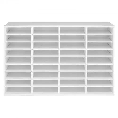 VEVOR Briefablage mit 36 Ablagefächern & Herausnehmbaren Regalböden, Dokumentenablage aus Holz, Aktenhalter für Büro, Zuhause oder Klassenzimmer, Literaturorganizer für Akten Dokumenten Papier, Weiß – Bild 9