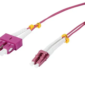 LWL-2-Faser-Patchk. 2mtr.LC-SC, 50/125um,OM4, AD=2mm, flexible Knickschutztülle, Synergy 21 LWL-2-Faser-Patchk. 2mtr.LC-SC, 50/125um,OM4, AD=2mm, flexible Knickschutztülle, Synergy 21