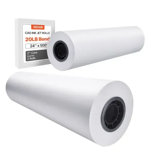 VEVOR Großformatpapier Plotterpapier 152,4 m x 61 cm 2 Rollen CAD-Bond-Rollen mit 76,2 mm Kern, Zeichenrollen für CAD-Zeichnungen, technische Pläne, GIS-Karten und Architekturentwürfe Weiß VEVOR Großformatpapier Plotterpapier 152,4 m x 61 cm 2 Rollen CAD-Bond-Rollen mit 76,2 mm Kern, Zeichenrollen für CAD-Zeichnungen, technische Pläne, GIS-Karten und Architekturentwürfe Weiß