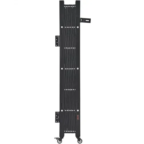 VEVOR Sicherheitstor (Einzel) abschließbares klappbares Scherentor mit 360°-Lenkrollen, einziehbare Stahltore Outdoor, für Eingangssicherheit Garage Lager, Falttor 190 x 131 cm (B x H) Schwarz – Bild 9