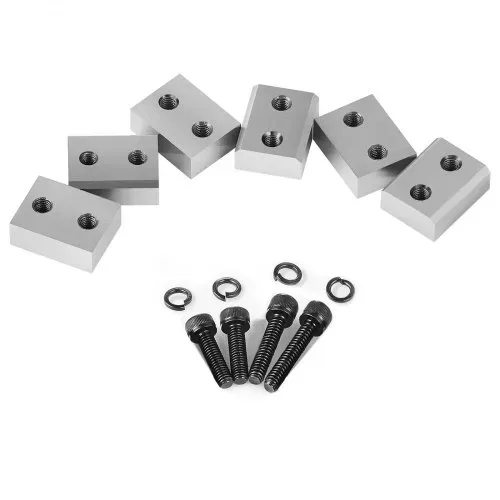 VEVOR Bewehrungsschneiderklingen, 6 Stk. Ersatzbackenklingen für 25 mm #8 elektrischen Bolzenschneider, doppelseitig, CR12MOV-Stahl mit hoher Härte, mit Schrauben und Federscheibe, silber – Bild 8