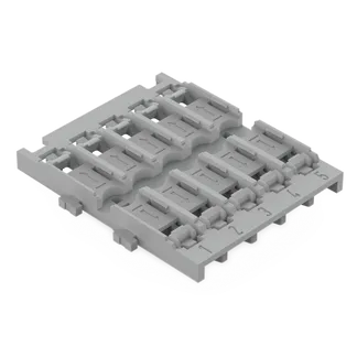 Befestigungsadapter WAGO, 5-fach, für Durchgangsverbinder mit Hebel,Rastfuß,grau Befestigungsadapter WAGO, 5-fach, für Durchgangsverbinder mit Hebel,Rastfuß,grau