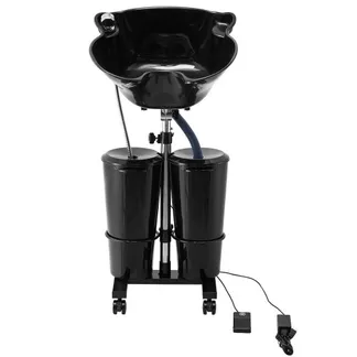 VEVOR Friseur Waschbecken, Haarwaschwanne mit elektrischer Pumpe, inkl. 2 Eimern, 2 Duschköpfen, Ablaufschlauch, höhen- und winkelverstellbarer Rückwärtswaschbecken für Friseursalon, schwarz VEVOR Friseur Waschbecken, Haarwaschwanne mit elektrischer Pumpe, inkl. 2 Eimern, 2 Duschköpfen, Ablaufschlauch, höhen- und winkelverstellbarer Rückwärtswaschbecken für Friseursalon, schwarz