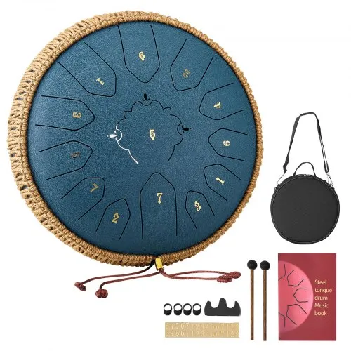 VEVOR Zungentrommel, Ø305 mm, 13 Töne, Regentrommel, C-Dur, mit Notenbuch & Schlägeln, Perkussionsinstrument für Meditation, Yoga & musikalische Anfängerausbildung, Steel Tongue Drum Marineblau VEVOR Zungentrommel, Ø305 mm, 13 Töne, Regentrommel, C-Dur, mit Notenbuch & Schlägeln, Perkussionsinstrument für Meditation, Yoga & musikalische Anfängerausbildung, Steel Tongue Drum Marineblau