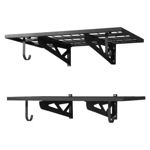 VEVOR 2er-Set Garagenregal 914x620x210 mm Werkzeugaufbewahrung 113 kg pro Schicht Werkzeughalter mit Haken 914x620 mm Regalfläche Aufbewahrungsregale Metallregal Werkzeug Organizer Wandregale – Bild 9