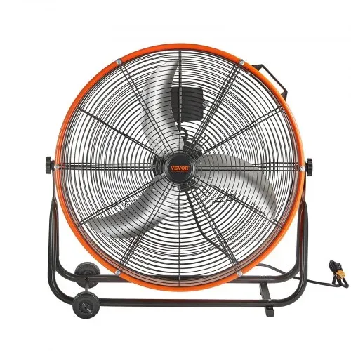 VEVOR Trommelventilator, Bodenventilator, Industrieventilator, 3 Gang, 8600 CFM, 360° verstellbare Neigung, 0-2-Stunden-Timer, Standventilator, Windmaschine für Lager, Werkstatt, Fabrik, Keller – Bild 8