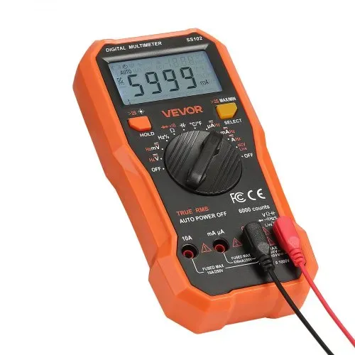 VEVOR Digitalmultimeter, 6000-Count TRMS DC/AC Voltmeter Stromtester, NCV-Multimeter für Strom, Spannung, Widerstand, Tastverhältnis, Temperatur, Dioden, Kontinuitätstest mit stromführendem Draht – Bild 10
