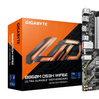 GIGABYTE B860M DS3H WIFI6E Mainboard – Intel Core Ultra CPUs, 5+1+2+1 Phasen VRM, bis zu 9066MHz DDR5, 1xPCIe 5.0 + 1xPCIe 4.0 M.2, 2,5 GbE LAN, WIFI 6E, USB 3.2 Gen 2 GIGABYTE B860M DS3H WIFI6E Mainboard – Intel Core Ultra CPUs, 5+1+2+1 Phasen VRM, bis zu 9066MHz DDR5, 1xPCIe 5.0 + 1xPCIe 4.0 M.2, 2,5 GbE LAN, WIFI 6E, USB 3.2 Gen 2