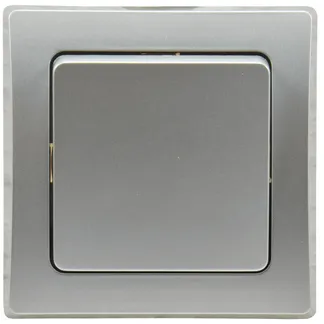 DELPHI Taster 0-250V~/ 10A, inkl. Rahmen, UP, silber DELPHI Taster 0-250V~/ 10A, inkl. Rahmen, UP, silber