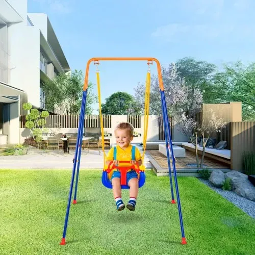 VEVOR Schaukel-Sets für den Garten, 3-in-1-Schaukel-Set für Kleinkinder mit 4 Sandsäcken, faltbarem Metallständer, einfach aufzubauen, Schaukel-Set für drinnen und draußen für Kinder von 3–6 Jahren, Jugendliche von 6–10 Jahren und Teenager ab 10 Jahren – Bild 7