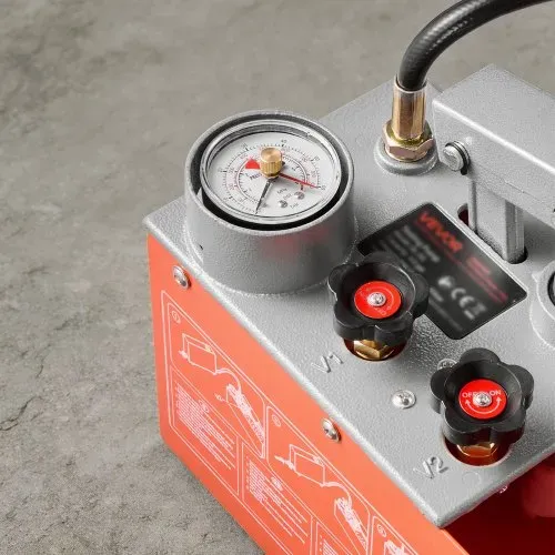VEVOR Hydraulische Abdrückpumpe Druckprüfpumpe 11,36 L 0-50 bar Doppelventil, Handdruckpumpe mit Manometer und Tank, für Rohrleitungen, Wasserleitungen, Heizungen, Druck- und Leckprüfung – Bild 7