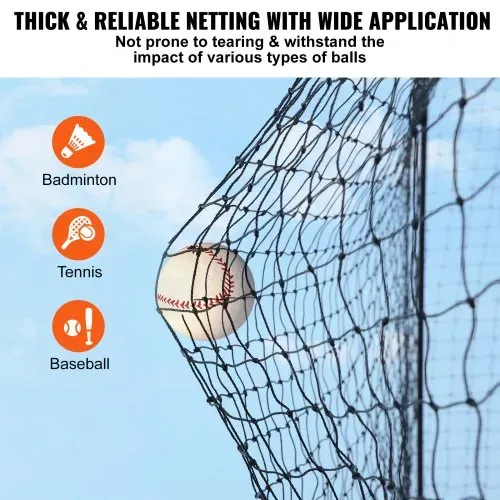 VEVOR Baseball-Schlagkäfig-Netz für Zuhause oder Hinterhof 35 Fuß, Baseballkäfig-Netz zum Schlagen und Aufstellen, Baseballnetz, Schlagkäfig, für Kinder oder Erwachsene Schwarz (nur Netz) – Bild 2