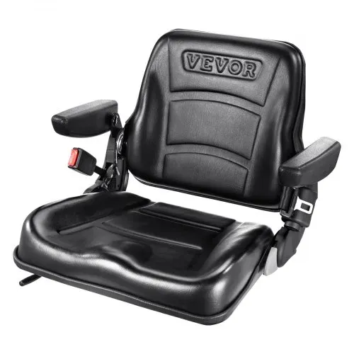 VEVOR Universal Traktorsitz aus PVC-Kunstleder und Polyurethanschaum Traktor Schleppersitz mit verstellbarer Rückenlehne und Mikro-Sicherheitsschalter Fahrersitz mit Armlehnen und Sicherheitsgurt – Bild 9