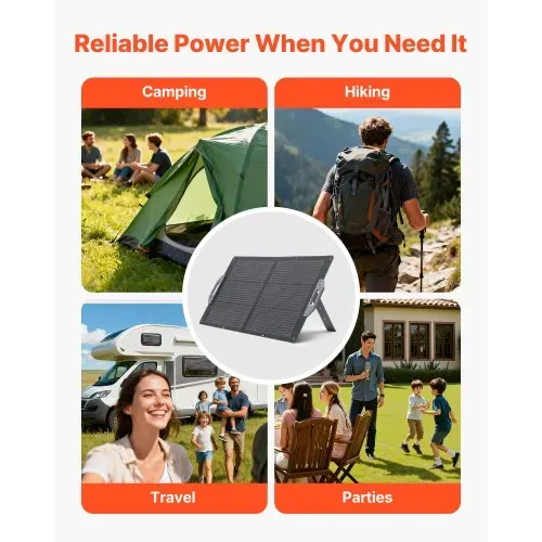 VEVOR Faltbares Solarpanel 100 W, Tragbares Solarladegerät 24% Hocheffizienz, Monokristallines Solarmodul mit MC4-Ausgang, USB-A-, Typ-C- & DC-Anschlüssen, IP65, für Powerstations, Camping, Wandern – Bild 5