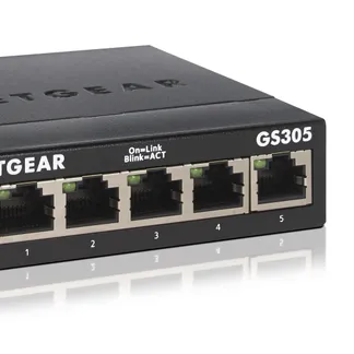 NETGEAR GS305 Switch 5 Port Gigabit Ethernet LAN Switch (Plug-and-Play Netzwerk Switch, LAN Verteiler, Hub energieffizient, lüfterlos, robustes Metallgehäuse) NETGEAR GS305 Switch 5 Port Gigabit Ethernet LAN Switch (Plug-and-Play Netzwerk Switch, LAN Verteiler, Hub energieffizient, lüfterlos, robustes Metallgehäuse)