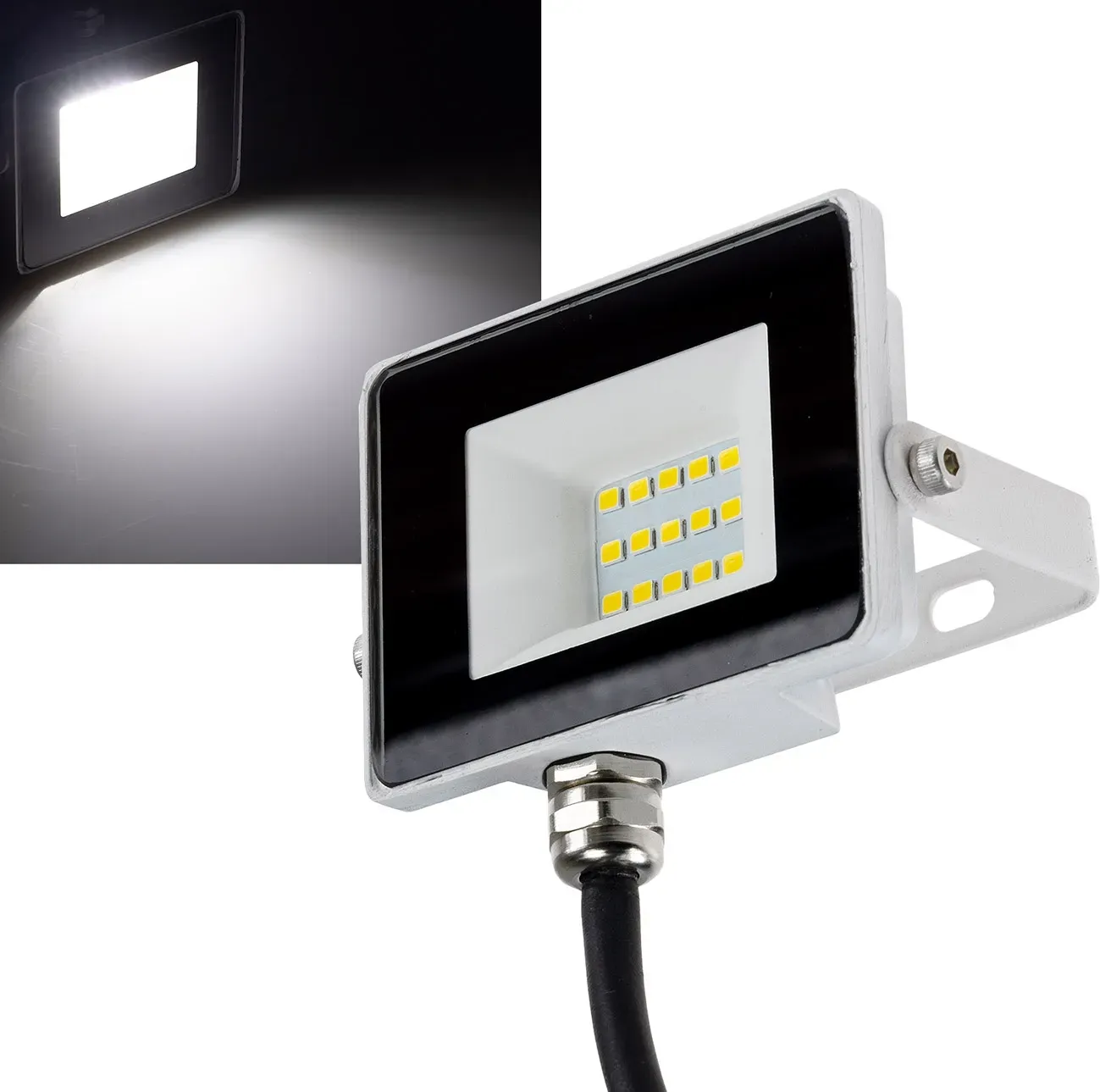 LED-Fluter “CTF-SLW 10” IP65, 10W, 864lm, 4000K neutralweiß LED-Fluter “CTF-SLW 10” IP65, 10W, 864lm, 4000K neutralweiß