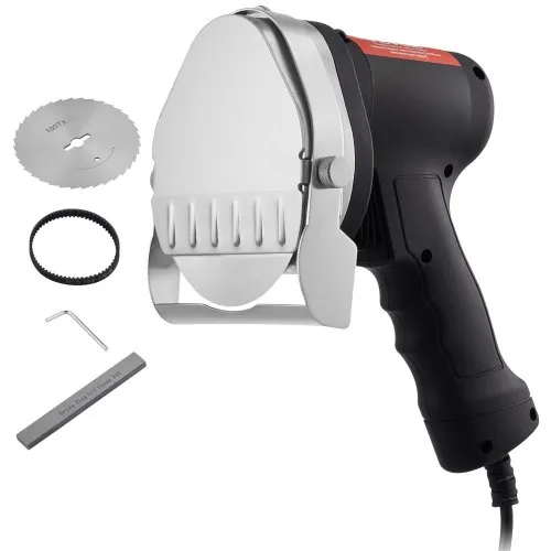 VEVOR Elektrisches Schawarma-Messer, 80 W, Türkisches Kebab-Messer, Kommerzieller Gyro-Schneider aus Edelstahl, Döner-Kebab-Fleischschneider mit 2 Klingen, 10 cm Klingendurchmesser VEVOR Elektrisches Schawarma-Messer, 80 W, Türkisches Kebab-Messer, Kommerzieller Gyro-Schneider aus Edelstahl, Döner-Kebab-Fleischschneider mit 2 Klingen, 10 cm Klingendurchmesser