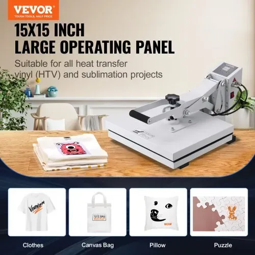 VEVOR Wärmepresse 38×38 cm Sublimationsdrucker Transfer DIY T-Shirt VEVOR Wärmepresse 38×38 cm Sublimationsdrucker Transfer DIY T-Shirt