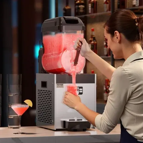 VEVOR kommerzielle Slusheis Maschine 12 L Einzeltank-Maschine für gefrorene Getränke, 48 Tassen Edelstahl Slush-Eis-Maschine mit Tastenfeld Softeis Maker für Partys Restaurants Cafés Bars Schwarz – Bild 7