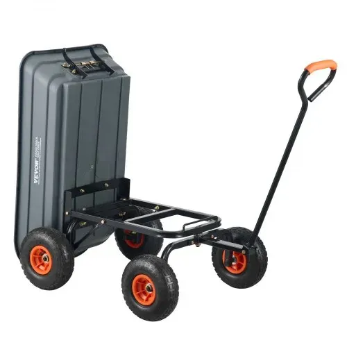 VEVOR Transportwagen, Gartenkarre mit leicht zu montierendem Stahlrahmen, Gartenwagen mit umwandelbarem 2-in-1-Griff, Mehrzweck-Schubkarre mit 270 kg Tragkraft, 25,4 cm Reifen – Bild 10
