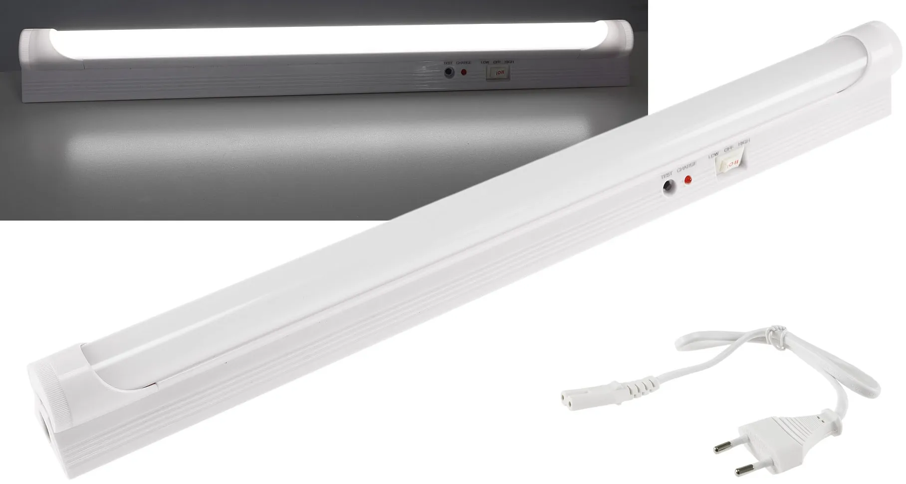 LED Notleuchte „CTNL-90 SMD-UB“ Lithium Akku 2x 3,7V/2,2Ah, 9W, 40x4x3cm LED Notleuchte „CTNL-90 SMD-UB“ Lithium Akku 2x 3,7V/2,2Ah, 9W, 40x4x3cm