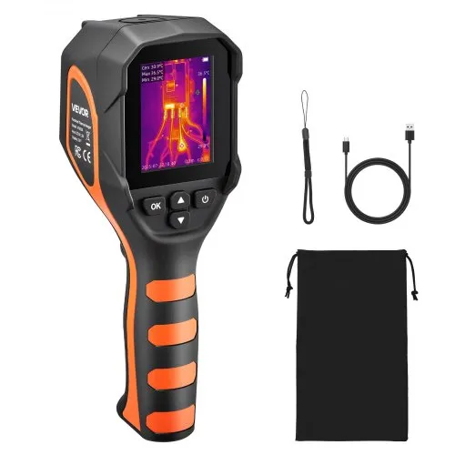 VEVOR Wärmebildkamera, 320 x240 TISR Superauflösung, handheld Thermokamera mit 2MP visueller Kamera, 256 x 192 IR-Auflösung, 25 Hz Bildwiederholfrequenz, -20 °C bis 450 °C, 4 Bildmodi und 6 Farbpaletten VEVOR Wärmebildkamera, 320 x240 TISR Superauflösung, handheld Thermokamera mit 2MP visueller Kamera, 256 x 192 IR-Auflösung, 25 Hz Bildwiederholfrequenz, -20 °C bis 450 °C, 4 Bildmodi und 6 Farbpaletten