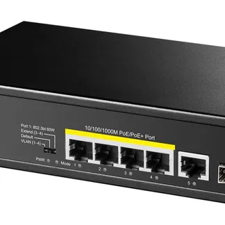 Cudy 5-Port Gigabit PoE+ Switch with 1 SFP Port 120W, GS1005PTS1 Cudy 5-Port Gigabit PoE+ Switch with 1 SFP Port 120W, GS1005PTS1