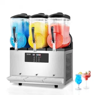 VEVOR kommerzielle Slusheis Maschine 12 L x 3 Dreifachtank-Maschine für gefrorene Getränke, 144 Tassen Edelstahl Slush-Eis-Maschine mit Tastenfeld Softeis Maker für Partys Restaurants Cafés Bars VEVOR kommerzielle Slusheis Maschine 12 L x 3 Dreifachtank-Maschine für gefrorene Getränke, 144 Tassen Edelstahl Slush-Eis-Maschine mit Tastenfeld Softeis Maker für Partys Restaurants Cafés Bars