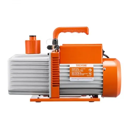 VEVOR Vakuumpumpe, 9 CFM, HVAC 2-stufige Drehschieber-Vakuumpumpe, für R134a R22 R410a-Systeme, Auto-AC-Vakuumpumpen-Kit mit Ölflasche, für die Harzentgasung zur Wartung von Autoklimaanlagen – Bild 9
