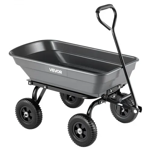 VEVOR Gartenwagen mit Kippfunktion, 181 kg Belastbarer Bollerwagen 270° Drehbarer Transportwagen für Gartenarbeit aus Kunsttoff & Stahl mit 8 Zoll Kunststoffreifen, Kippwagen für Rasen, Kies & Schlamm – Bild 10