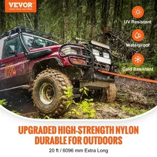 VEVOR 25 mm x 6 m Abschleppseil 17237 kg, Hochleistungs-Offroad-Abschleppgurt, Extrem belastbarer Bergegurt mit 30 % Elastizitätsenergie für Jeep Auto LKW ATV UTV SUV Traktor VEVOR 25 mm x 6 m Abschleppseil 17237 kg, Hochleistungs-Offroad-Abschleppgurt, Extrem belastbarer Bergegurt mit 30 % Elastizitätsenergie für Jeep Auto LKW ATV UTV SUV Traktor