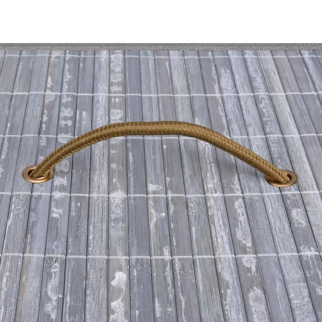 vidaXL Bambus-Wäschekorb mit 1 Fach Grau – Bild 6