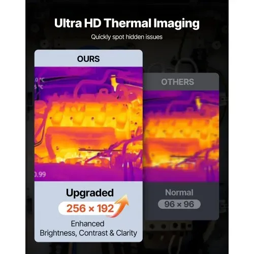 VEVOR Wärmebildkamera, 256 x 192 IR-Auflösung, Wärmebildgerät mit 2 MP visueller Kamera, 25 Hz Bildwiederholrate Infrarot-Imager mit 3,5 Zoll Touchscreen, -20 °C bis 550 °C, WLAN-Unterstützung VEVOR Wärmebildkamera, 256 x 192 IR-Auflösung, Wärmebildgerät mit 2 MP visueller Kamera, 25 Hz Bildwiederholrate Infrarot-Imager mit 3,5 Zoll Touchscreen, -20 °C bis 550 °C, WLAN-Unterstützung