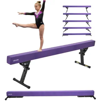 VEVOR Schwebebalken Gymnastik Kinder 241 cm Höhenverstellbar (5-stufig/170/380470/540/565mm), 158,7 kg belastbarer Gymnastikbalken Turnbalken, Balance Balken Balancierbalken für Fitnessstudio, Lila VEVOR Schwebebalken Gymnastik Kinder 241 cm Höhenverstellbar (5-stufig/170/380470/540/565mm), 158,7 kg belastbarer Gymnastikbalken Turnbalken, Balance Balken Balancierbalken für Fitnessstudio, Lila
