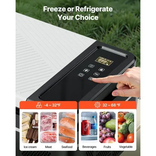 VEVOR Kompressor Kühlbox 20 L,12/24V DC Elektrische Gefrierbox mit App-Steuerung, 100–240 V AC Autokühlschrank für Camping Reisen Lastkraftwagen Angeln, Thermoelektrische Kühlbox Tragbar – Bild 3